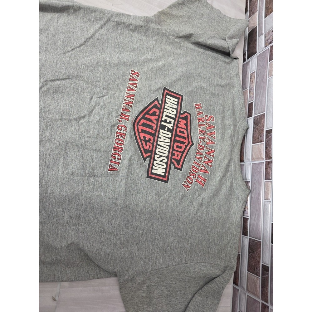 Vintage 2004 Savannah Georgia Harley Davidson T-Shirt XL Oily Distressed Cool... - Picture 15 of 16